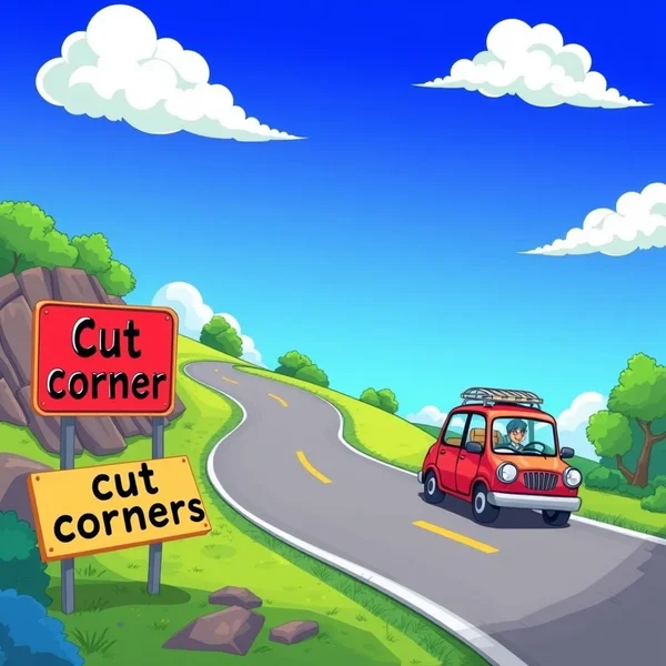 Illustration der Redewendung Cut Corners und ihrer Bedeutung