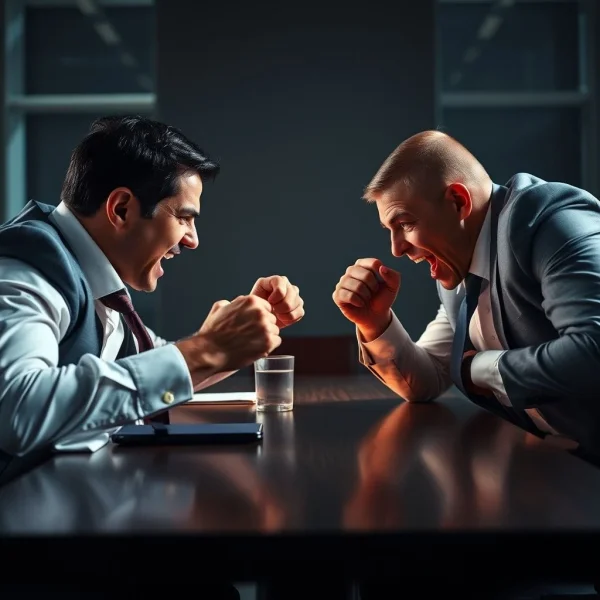 Illustration von Cut-Throat Competition in einer Geschäftsumgebung
