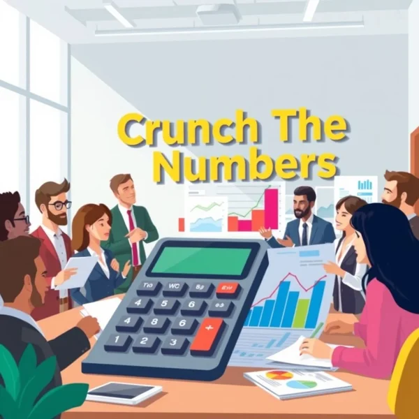 A calculator and spreadsheets illustrating the concept of how to Crunch The Numbers