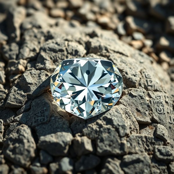 A partially polished diamond in a rocky setting, illustrating the idiom Diamond In The Rough
