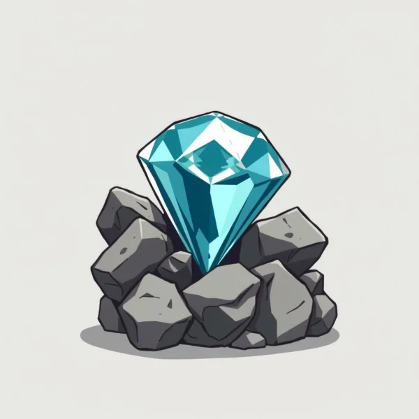 A partially polished diamond in a rocky setting, illustrating the idiom Diamond In The Rough