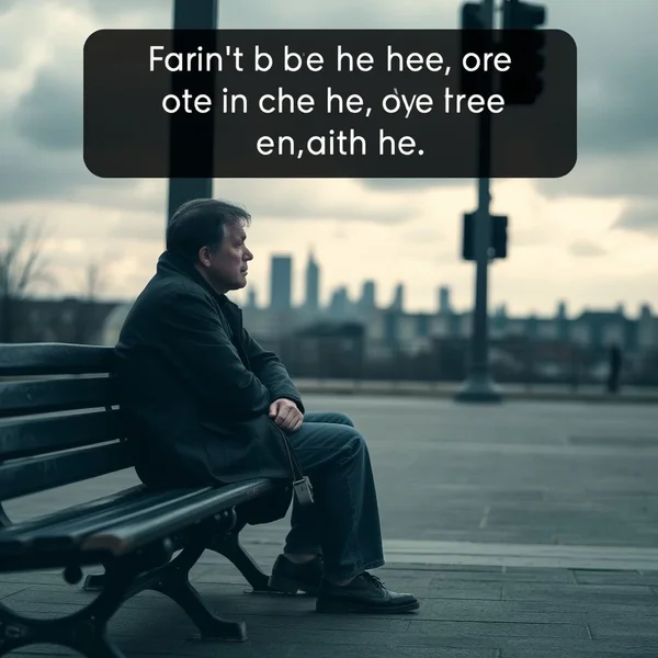 Man sitting alone looking Down And Out