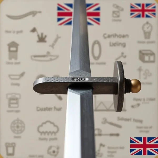 A sword with two sharp edges, illustrating the idiom "Double-Edged Sword"
