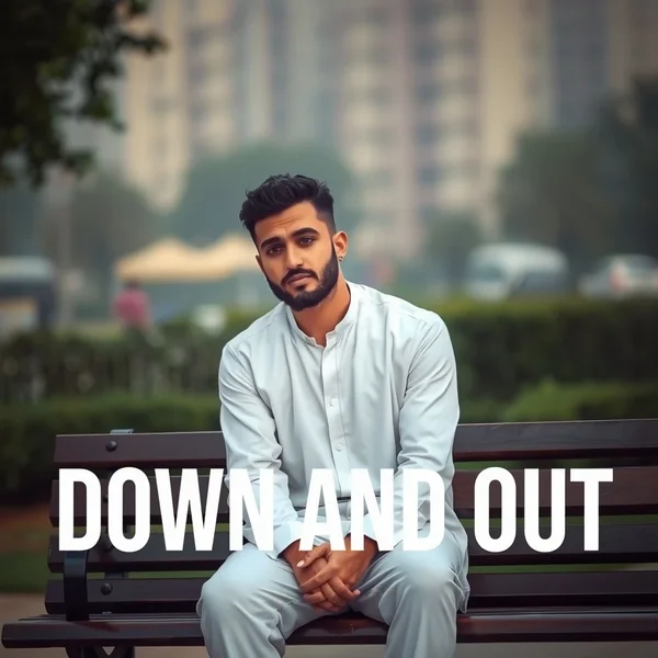 رجل يجلس بمفرده يبدو عليه Down And Out
