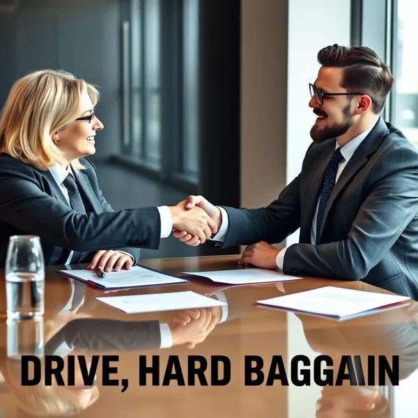A person successfully negotiating, illustrating how to drive a hard bargain