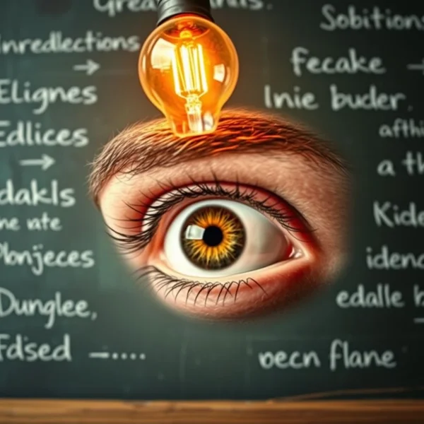 Image d’un œil grand ouvert avec une ampoule, symbolisant un moment eye-opener