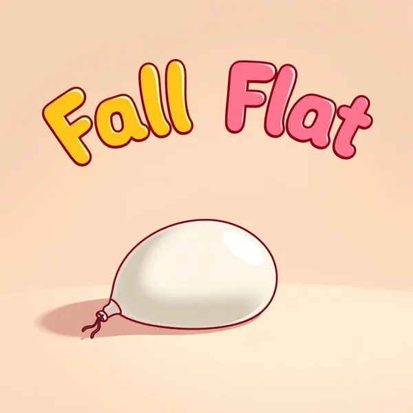 Bild eines schlaffen Ballons mit dem Text "Understanding the Idiom Fall Flat"
