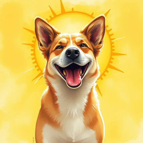A happy dog basking in sunshine, illustrating the idiom "Every Dog Has Its Day"