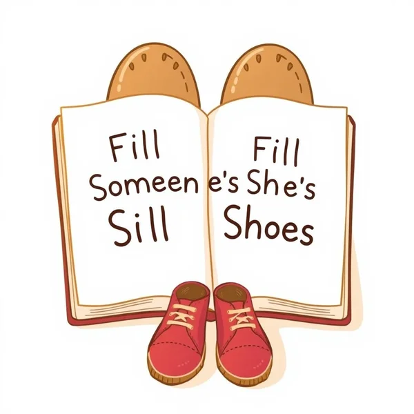A pair of large shoes next to a smaller pair, illustrating the concept of "Fill Someone's Shoes"