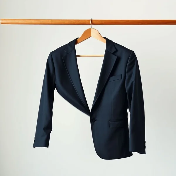 Een leeg pak dat aan een hanger hangt, als symbool voor het idioom "Empty Suit"