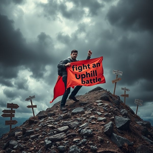 Learn how to use the English idiom Fight An Uphill Battle