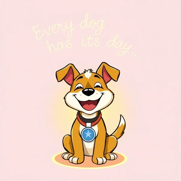 A happy dog basking in sunshine, illustrating the idiom "Every Dog Has Its Day"