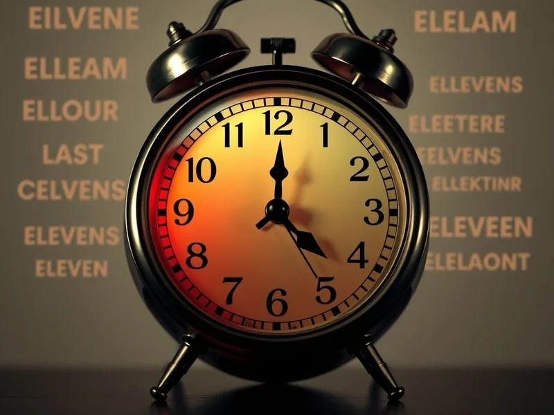 A clock showing the time close to midnight, illustrating the Eleventh Hour