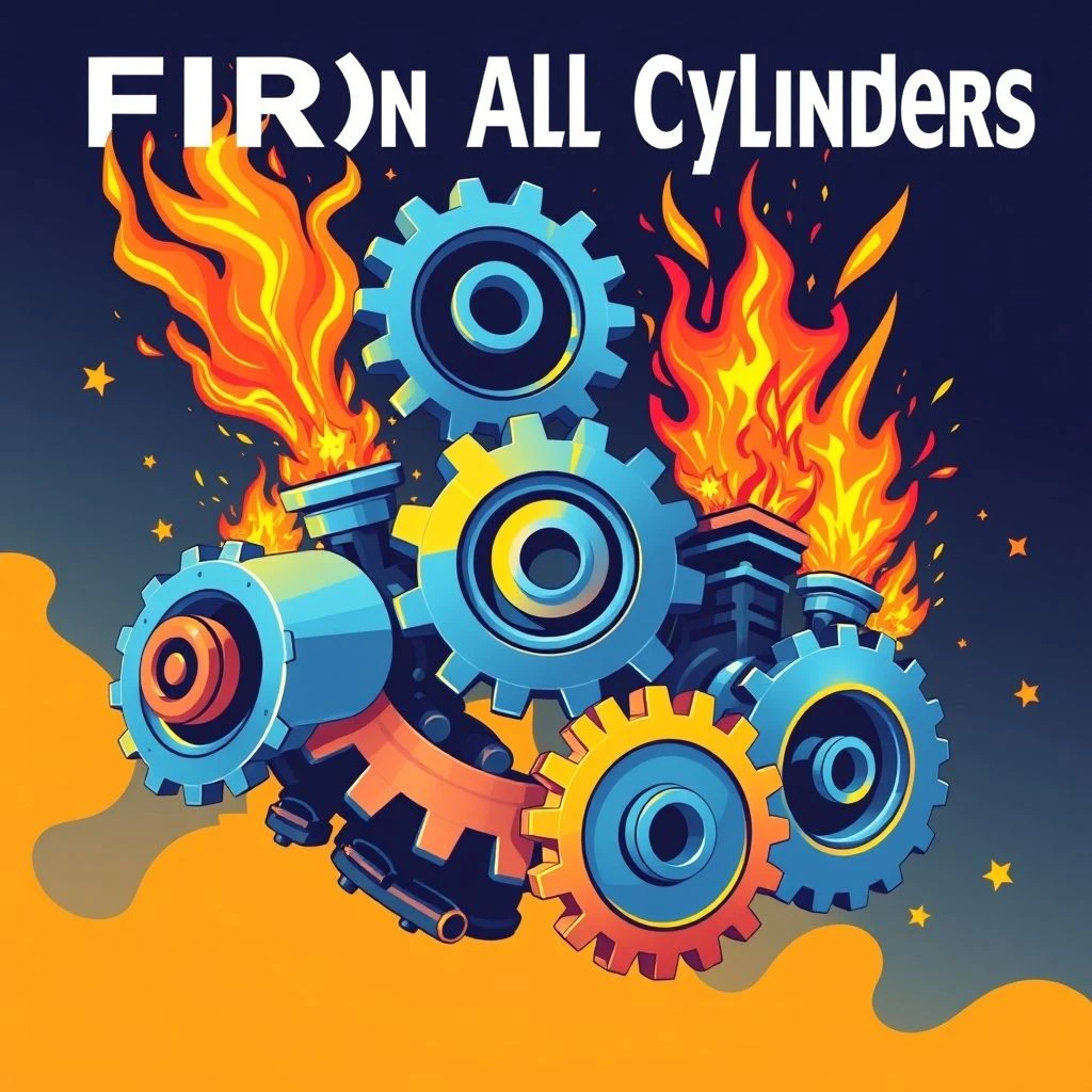 Fire On All Cylinders 완벽정복: 의미, 활용, 동의어, 예시, 실전연습까지