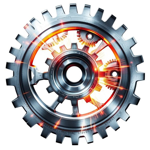 Illustration representing 'Fire On All Cylinders' with dynamic gears and sparks to show peak performance