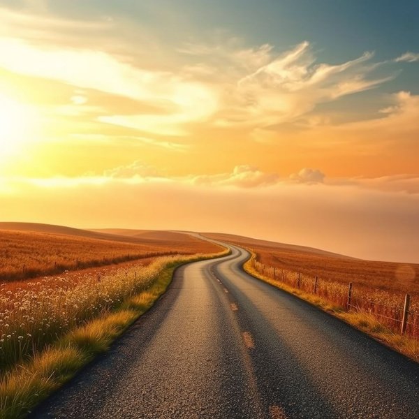 一条延伸至天际的曲折公路，象征着为 For The Long Haul 而付出的承诺