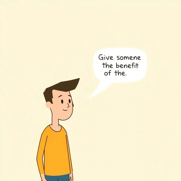 Illustration für die Redewendung "Give Someone The Benefit Of The Doubt"