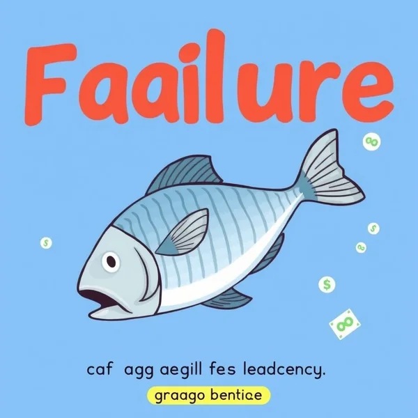 Illustrazione per l’idioma Go Belly Up che mostra un’attività fallita o un pesce letteralmente a pancia in su