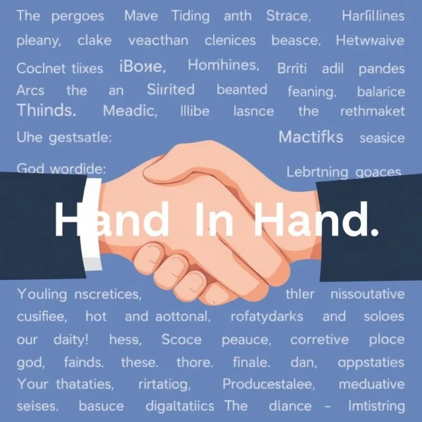 Image: Две руки, clasped together, illustrating the concept of "Go Hand In Hand"