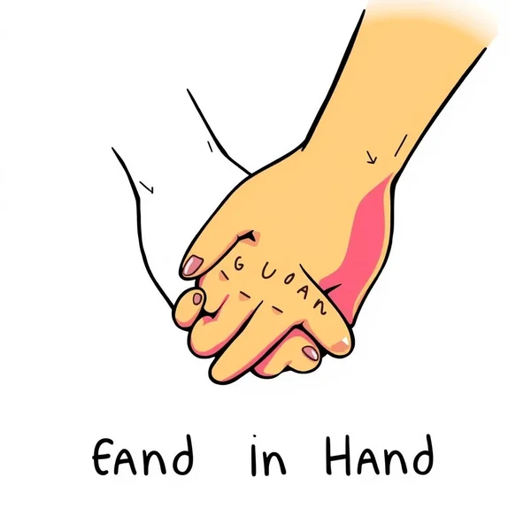 Image: Two hands clasped together, illustrating the concept of "Go Hand In Hand"