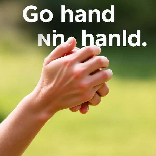 Bild: Zwei Hände, die ineinander verschränkt sind, veranschaulichen das Konzept von "Go Hand In Hand"