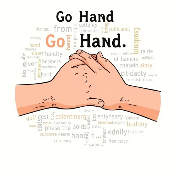 Image: Two hands clasped together, illustrating the concept of "Go Hand In Hand"