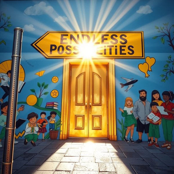 Image of a shining, open door symbolizing a golden opportunity