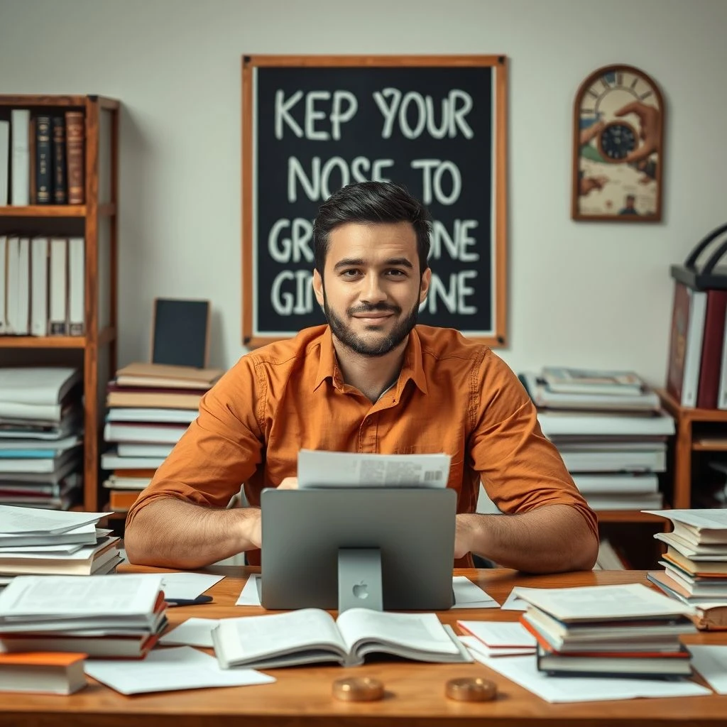 Padroneggiare Keep Your Nose To The Grindstone per Lavoro Duro