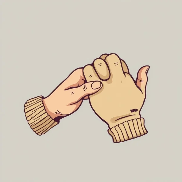 Immagine di due mani in guanti che si adattano insieme, o persone che lavorano a stretto contatto, con il testo "Hand In Glove"