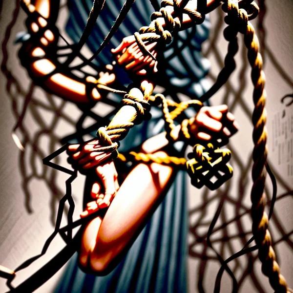 A visual representation of the idiom 'Hands Are Tied'