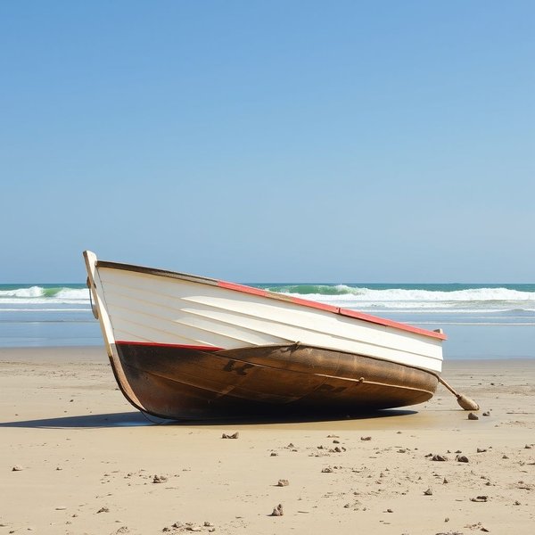 Afbeelding van een boot die op zand vastzit, wat illustreert dat je High And Dry bent gelaten