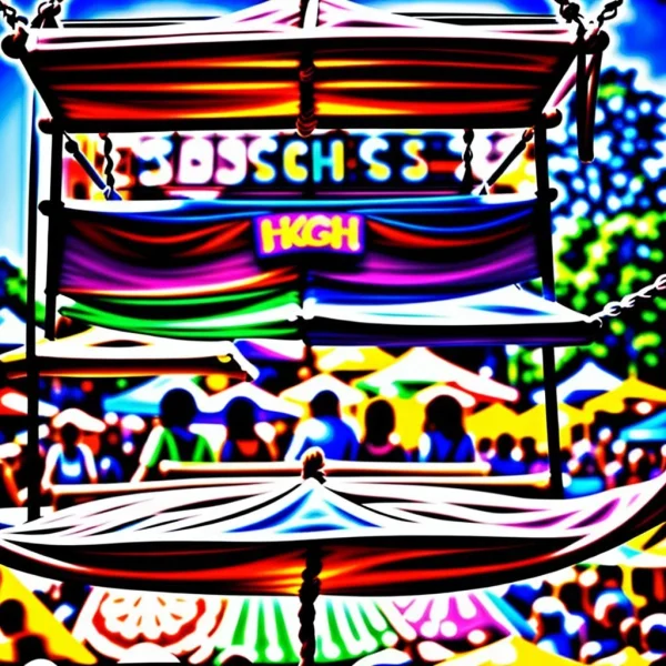 Een levendig feest of festival, dat een evenement in volle gang illustreert