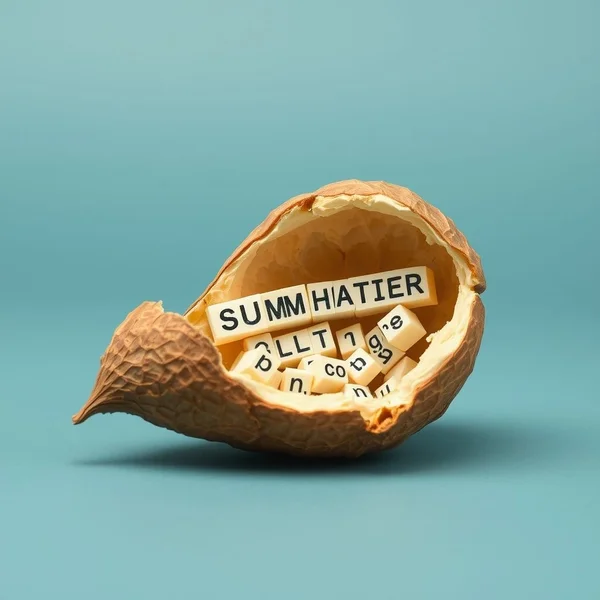 Image showing a nutshell with words inside, illustrating the meaning of 'In A Nutshell'