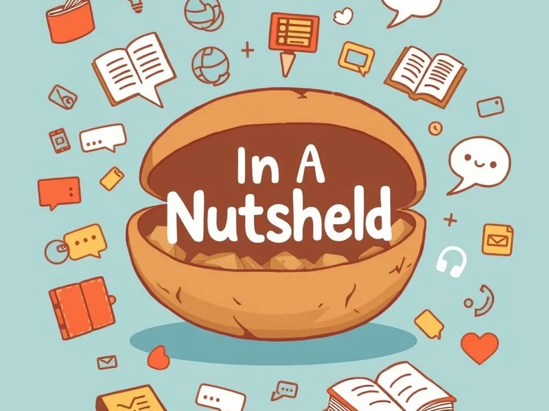 Image showing a nutshell with words inside, illustrating the meaning of 'In A Nutshell'