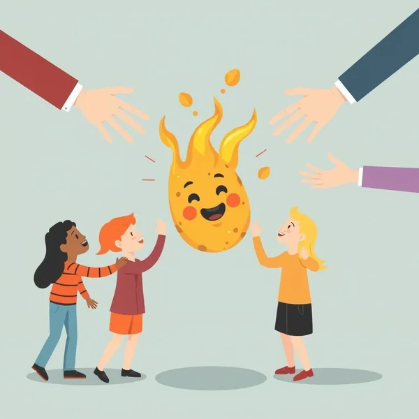 Gambar yang menunjukkan representasi konseptual dari idiom Hot Potato