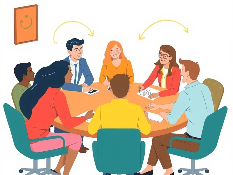 与会人员的图片,展示了被“in the loop”的状态