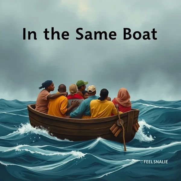 Image illustrating people "In The Same Boat" sharing a common challenge