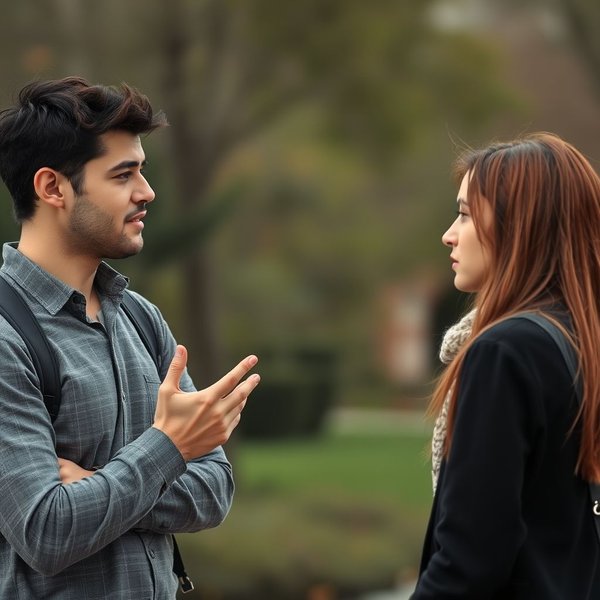 Image depicting a persuasive conversation, illustrating the concept of "argue out of"