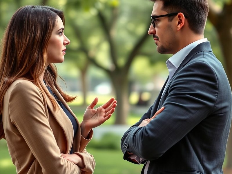 Image depicting a persuasive conversation, illustrating the concept of "argue out of"