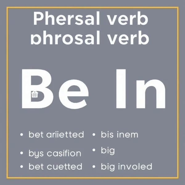 Image showing examples of the phrasal verb 'Be in' in context