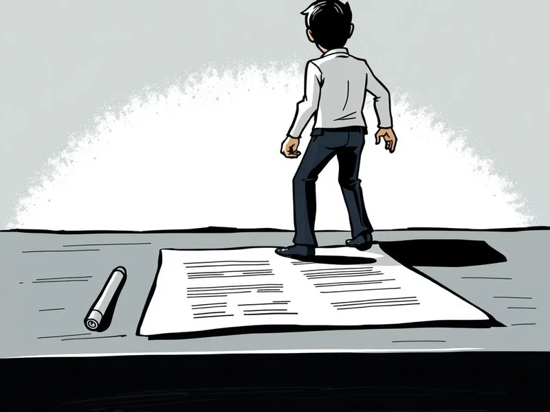 Image showing someone hesitantly backing away from a contract, illustrating the meaning of back out of