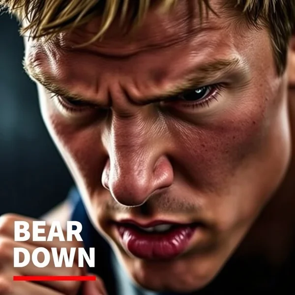 Image showing someone focusing intently, illustrating the concept of 'bear down'
