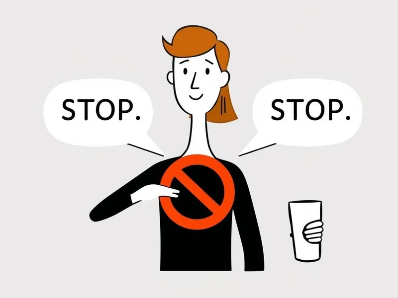 Image showing a person making a choice to be off of something, illustrating the phrasal verb 'Be off of'