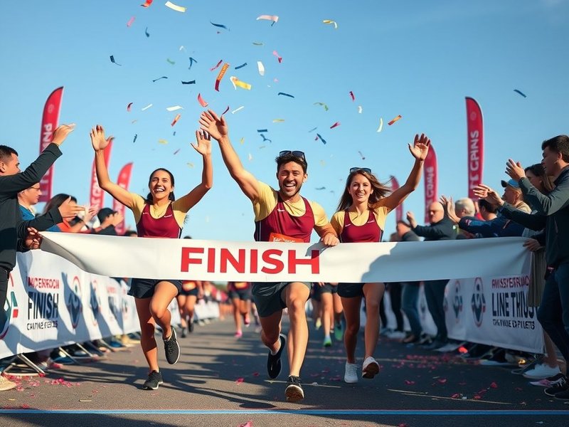 Image showing someone winning a race, symbolizing to beat out an opponent