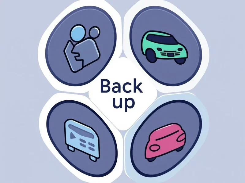 Image illustrating the different meanings of the phrasal verb Back up