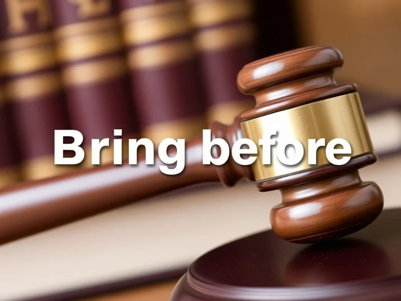 Un mazo y un libro de leyes, ilustrando el contexto formal del verbo frasal Bring before