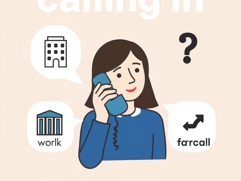 A person on the phone, illustrating the phrasal verb Call in