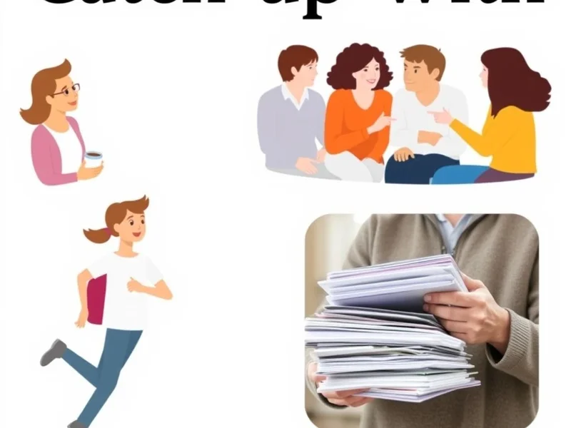Using the phrasal verb Catch up with in English conversation