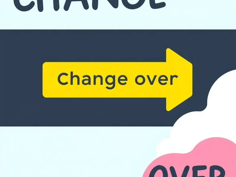 Illustration for the phrasal verb change over