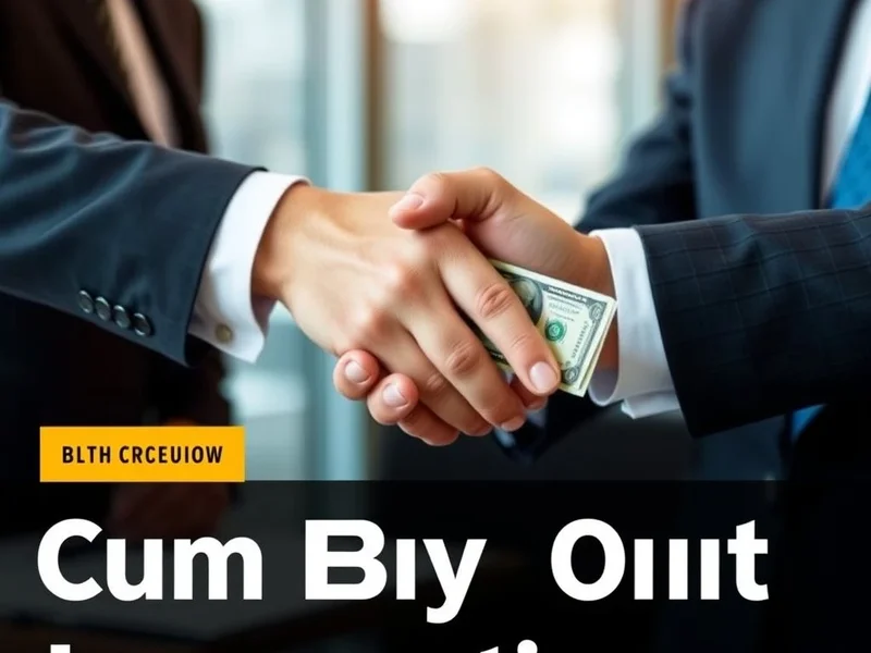 Image showing a handshake over a contract, symbolizing how to buy out a company